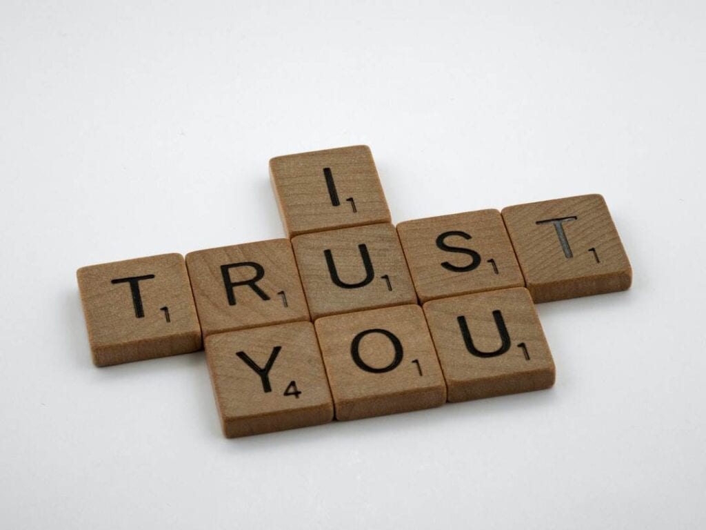 Establish Trust scrabble tiles