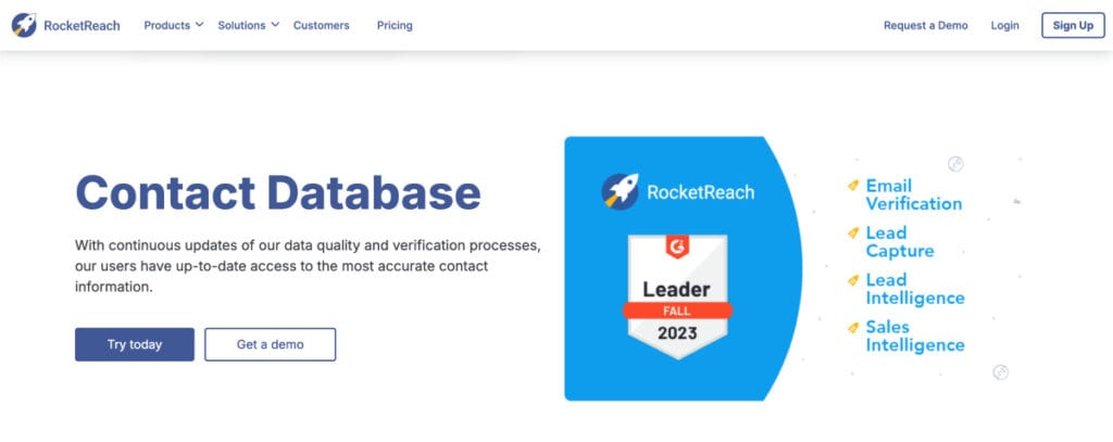 B2B email list provider - Rocketreach