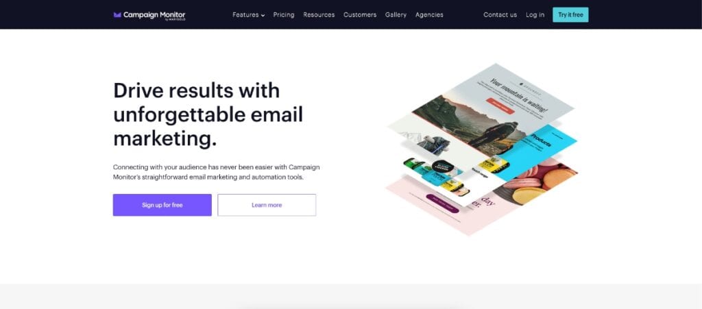 Campaign Monitor Homepage