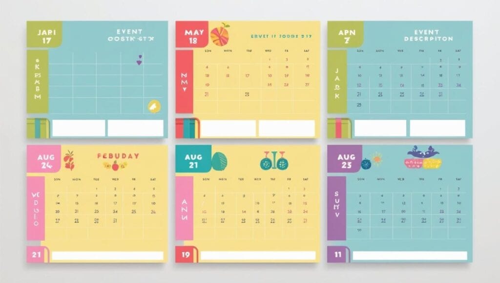 Event based email calendar template