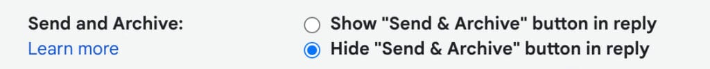 Gmail archive filter option