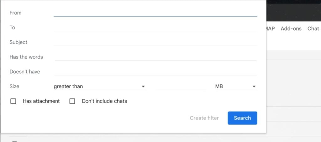 Create filter in Gmail to whitelist a sender