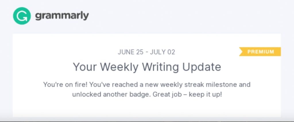 Grammarly Weekly Progress Update