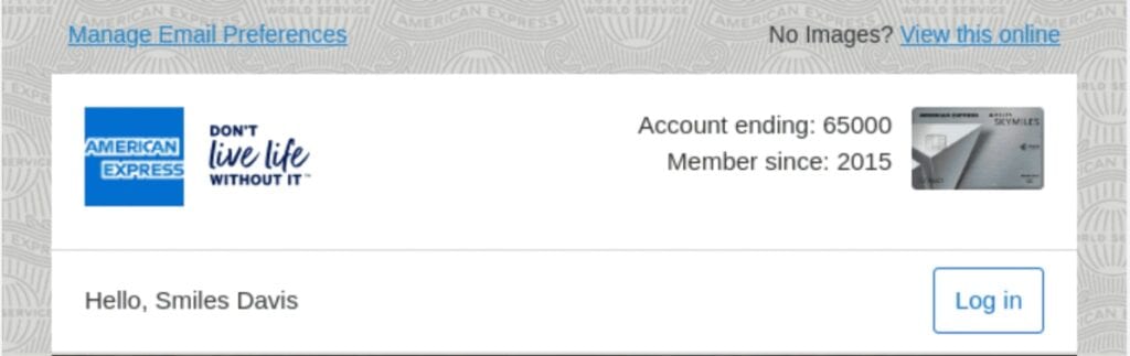 Image of American Express email header