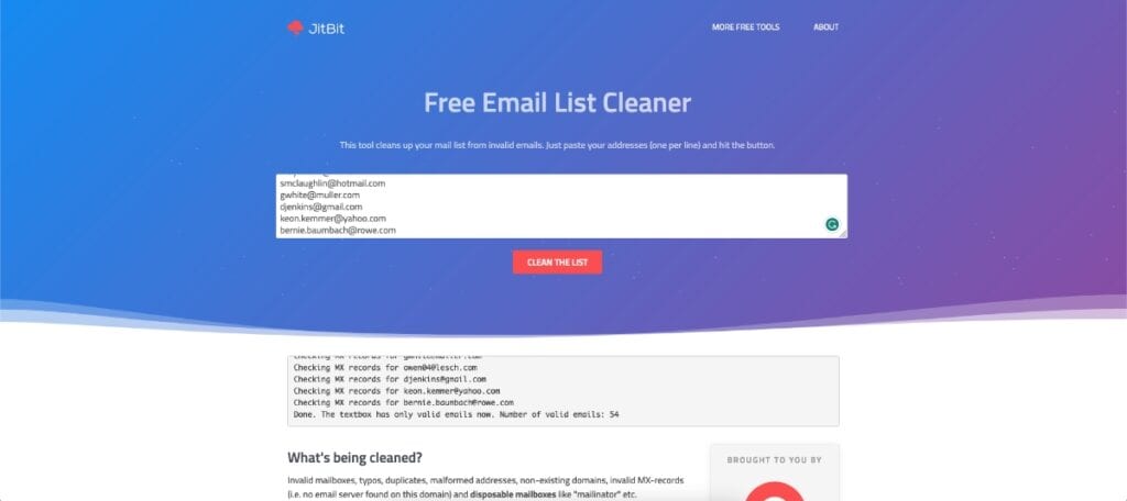 JitBit List Cleaning Process