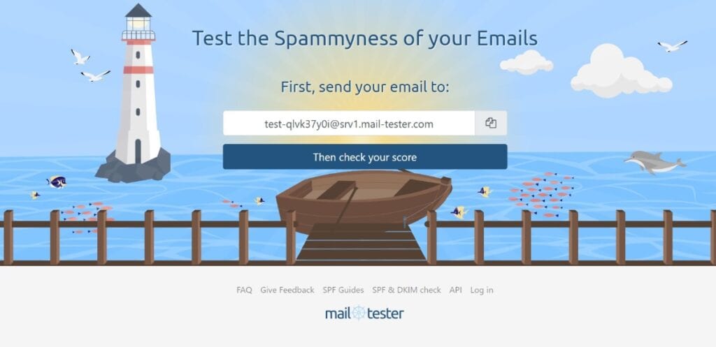 Mail Tester’s homepage