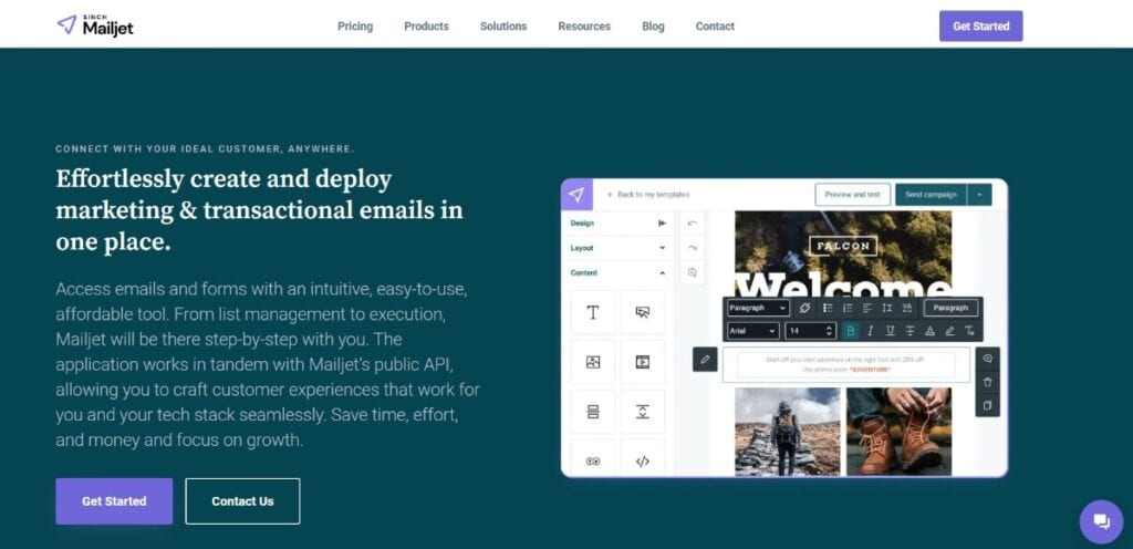 Mailjet’s homepage
