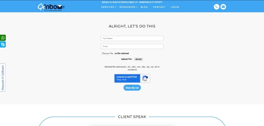 QeInbox Homepage