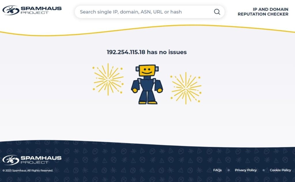 Spamhaus’s IP reputation report