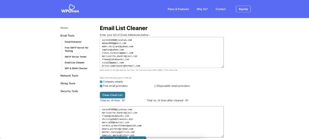 WPOven Results Page