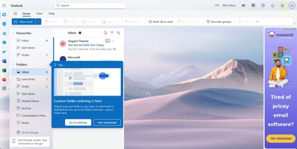 Whitelisting an email in Outlook - step 1