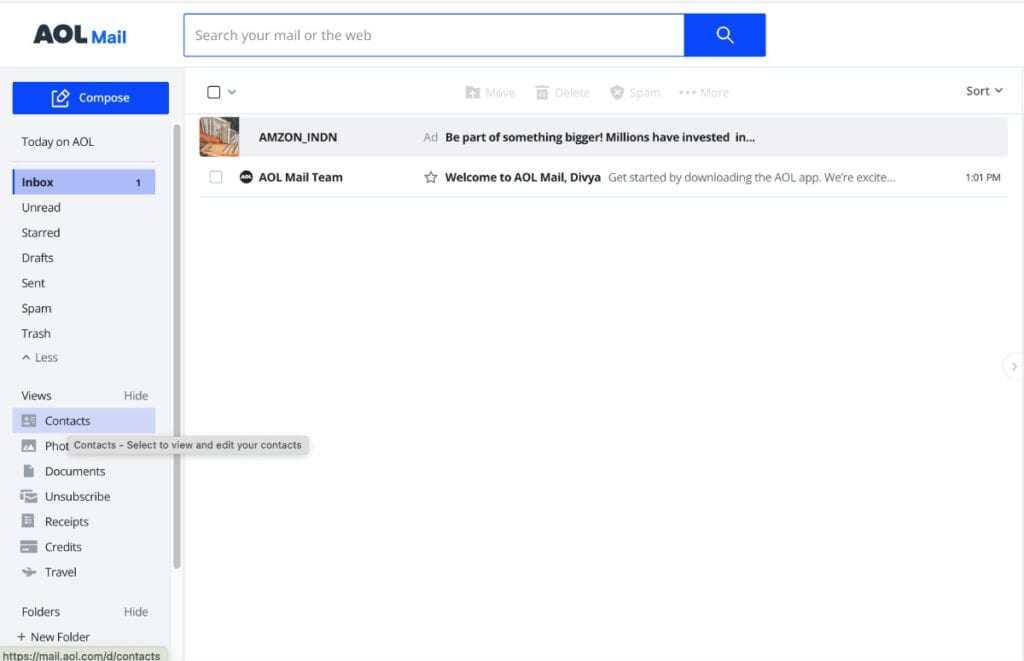 Whitelisting in AOL - step 1