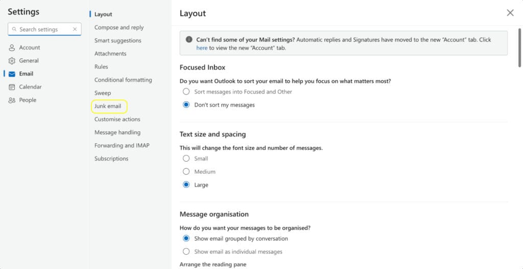 Whitelisting in Outlook - Step 2