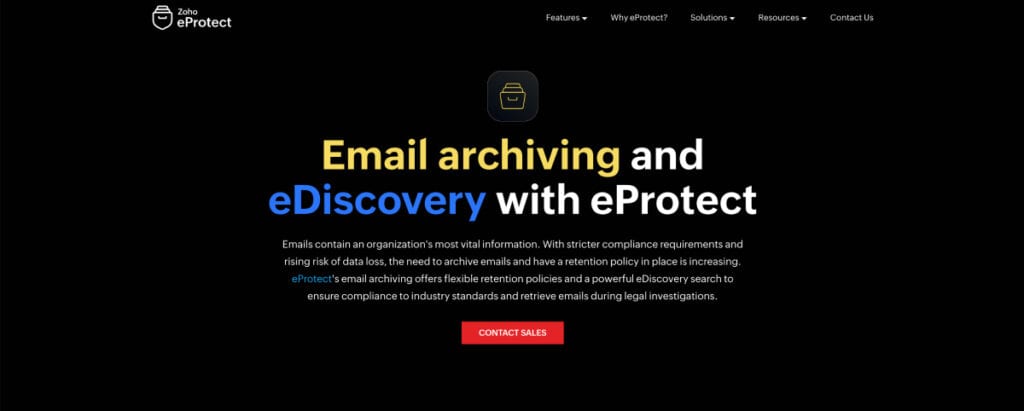 Zoho email archiving solution