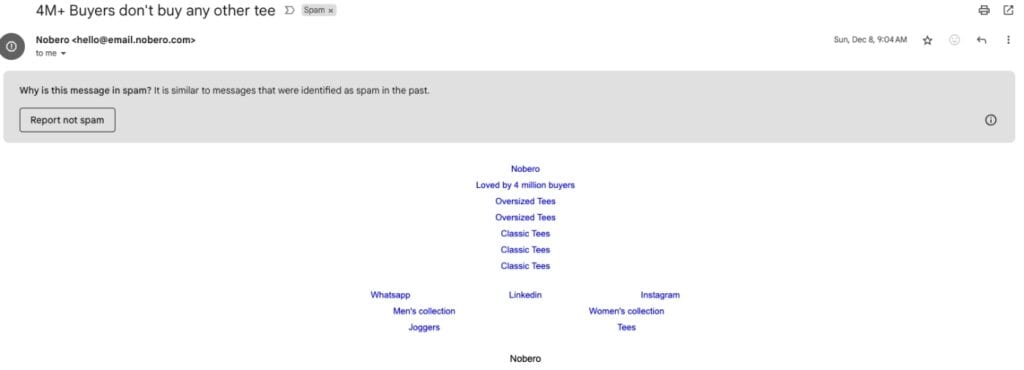 bad email accessibility email example
