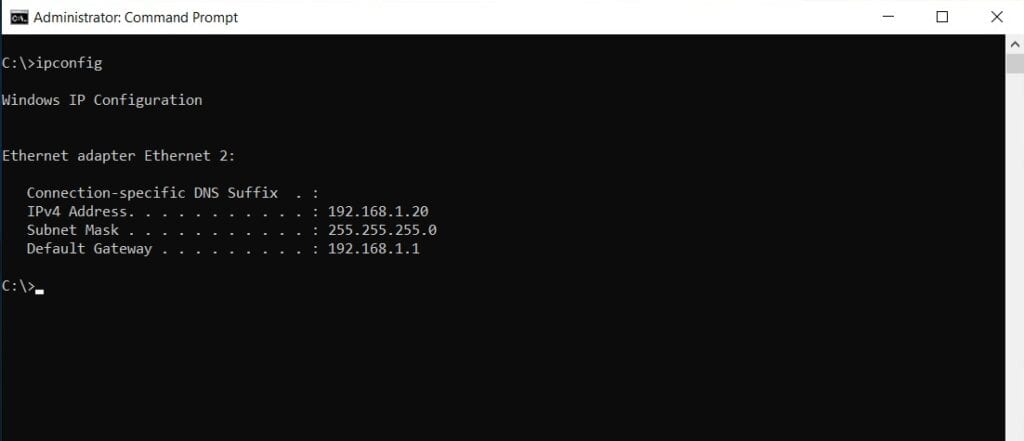 ip configuration code