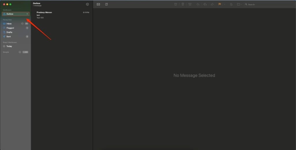 Apple Mail Outbox Location