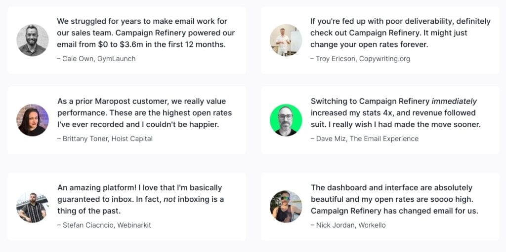 Campaign Refinery testimonials