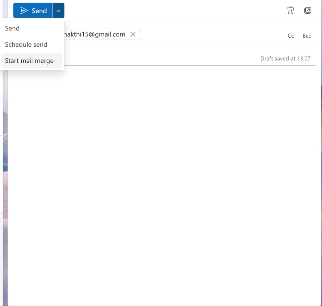 Mail merge in Outlook
