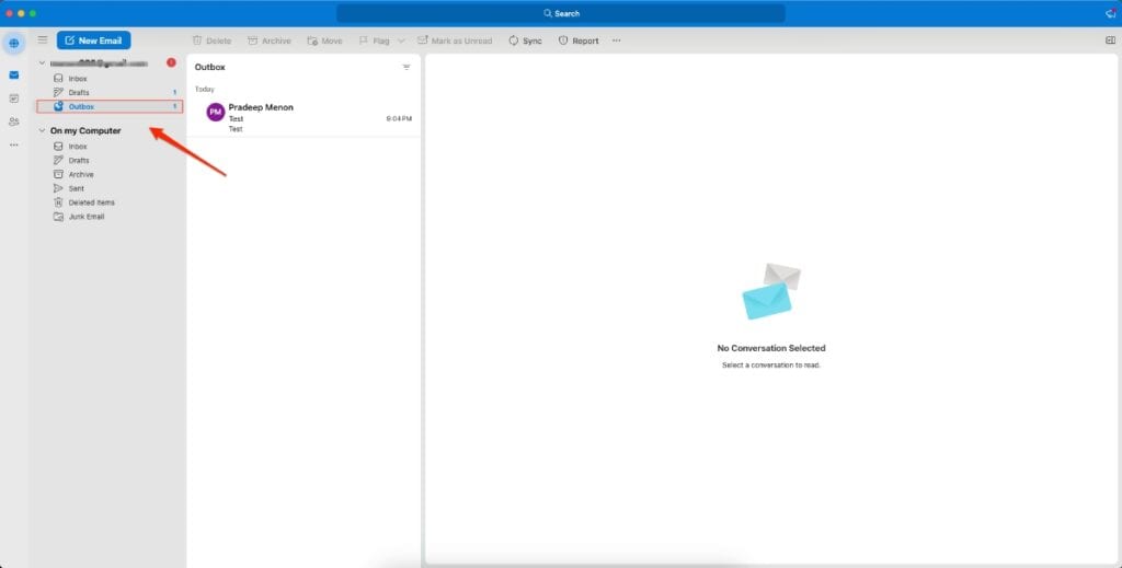 Outlook App Outbox Location