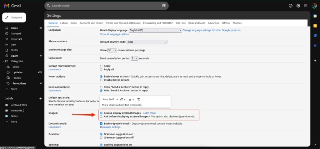 Unblock Gmail on Browser