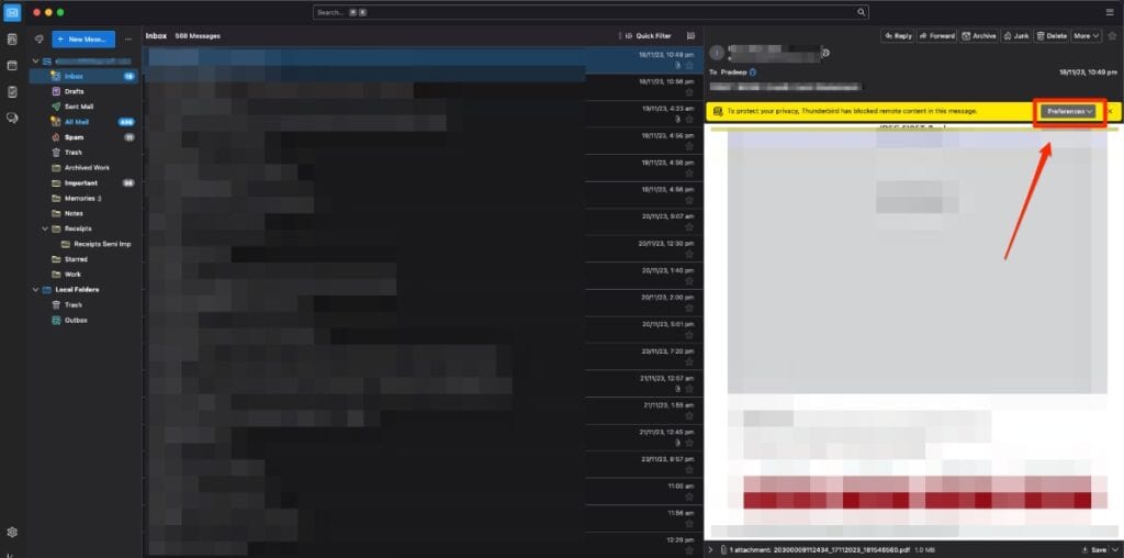 Unblock Images Thunderbird
