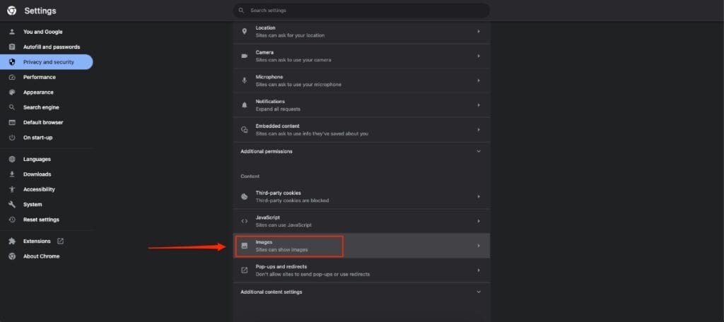Unblock Images on Google Chrome