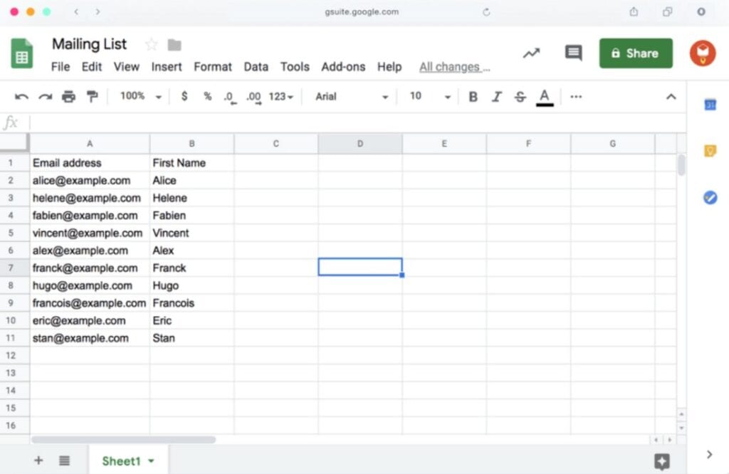 YAMM gmail extension example
