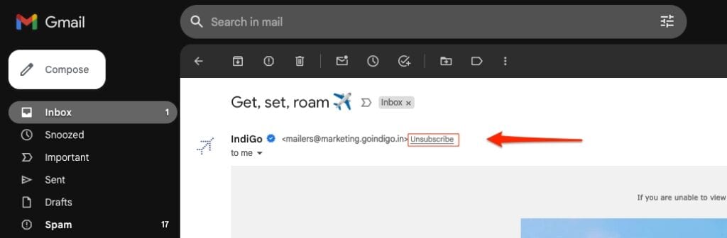 List unsubscribe header