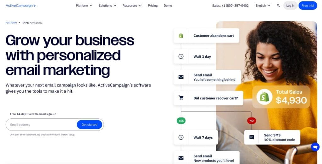 ActiveCampaign Homepage