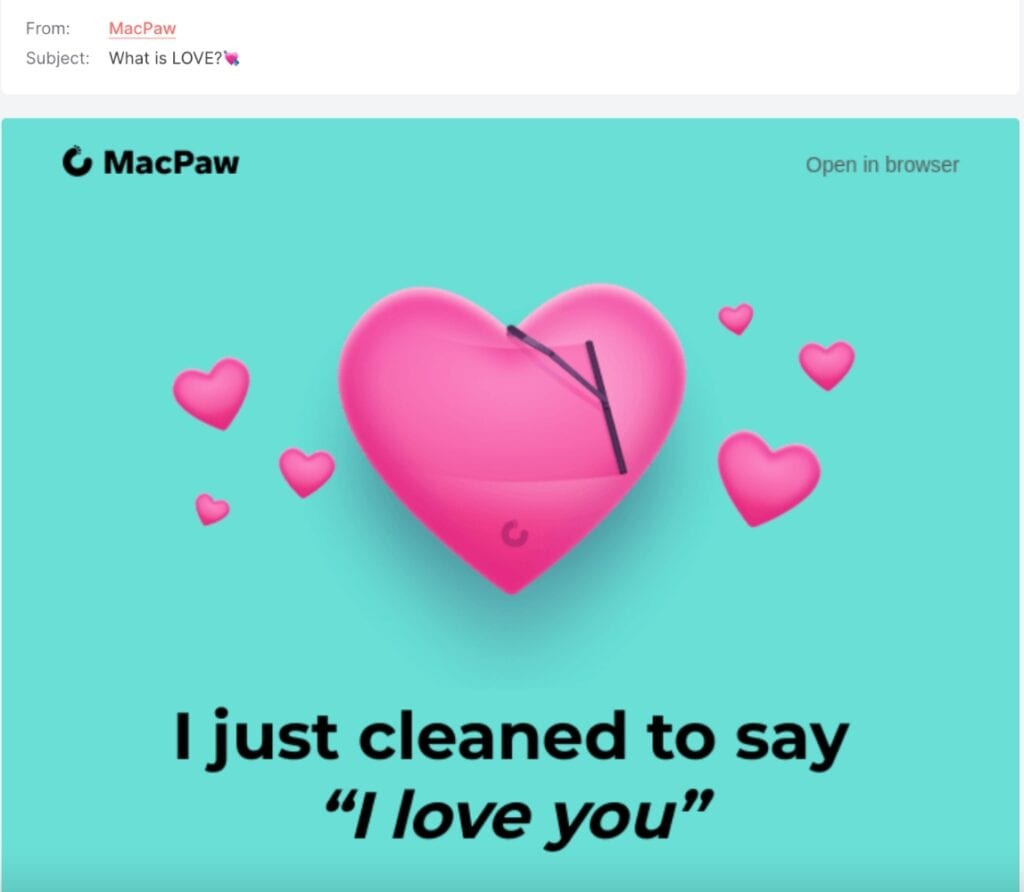 Best Valentines day subject line - Macpaw