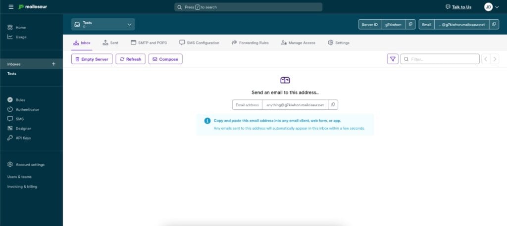 Mailosaur UI