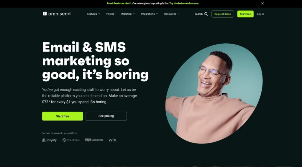 Omnisend homepage