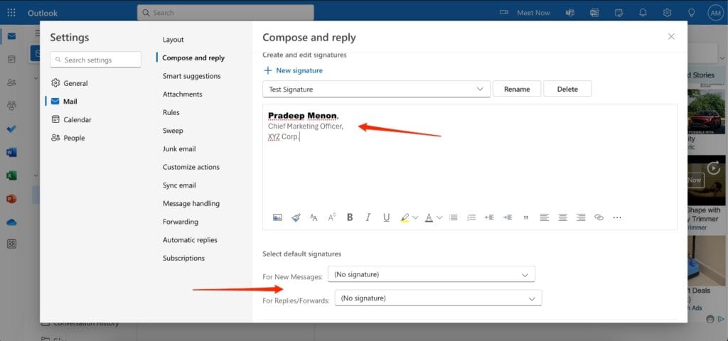Add Email Footer in Outlook