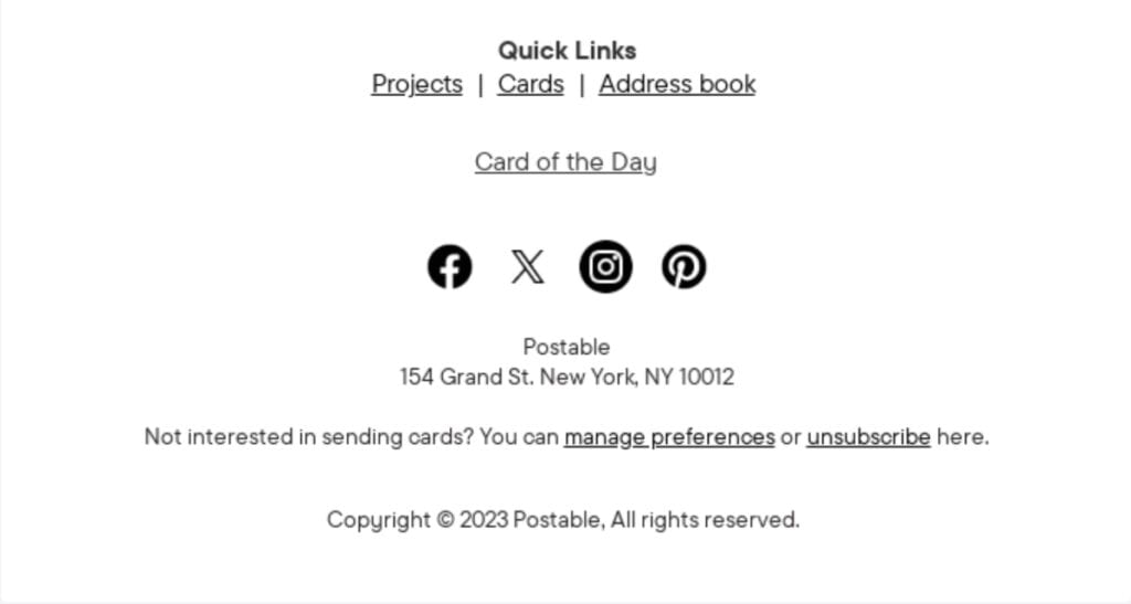Postable Email Footer