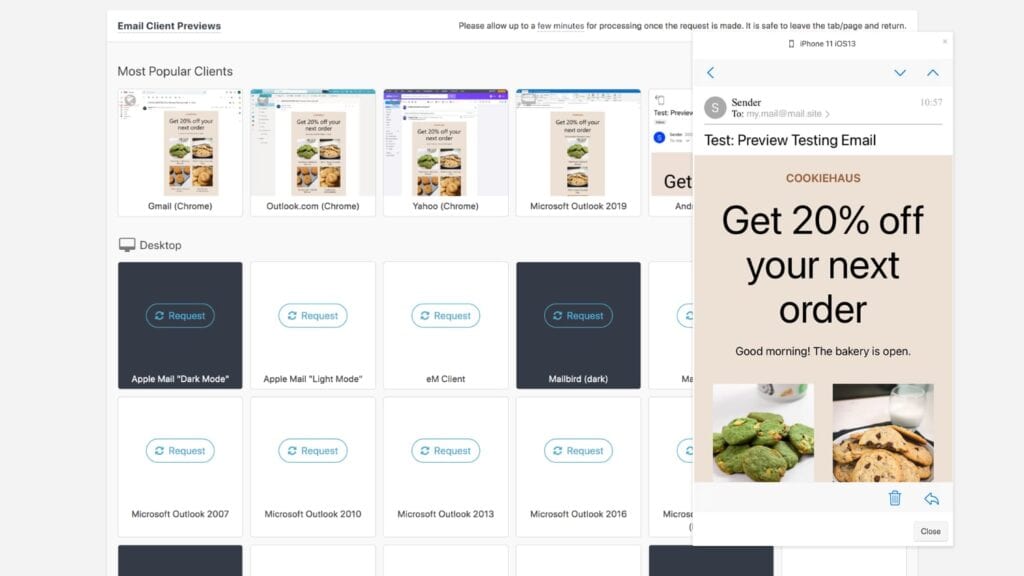 SendForensics UI as Email on Acid alternative