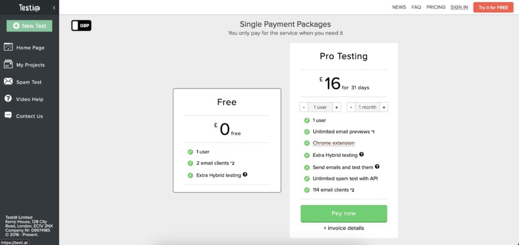 Testi@ Pricing