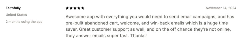 Tinyemail good review