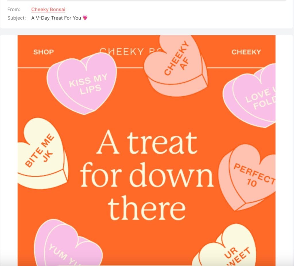 valentines day subject line with emojis