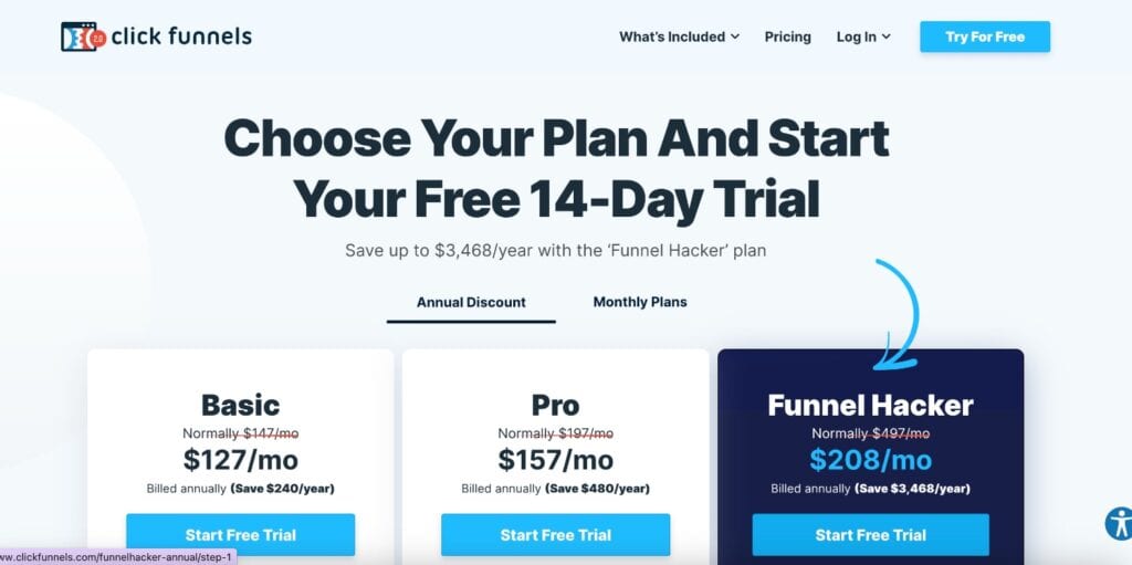 ClickFunnels Pricing Page