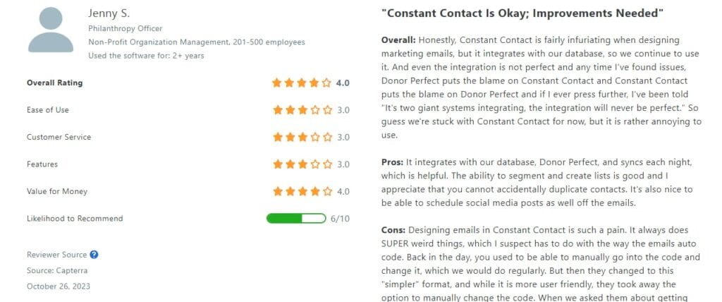 Constant Contact review - constant contact is okay