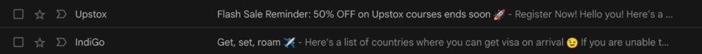 Email Subject Line Example