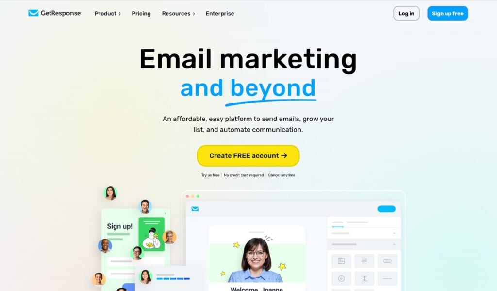 GetResponse Homepage