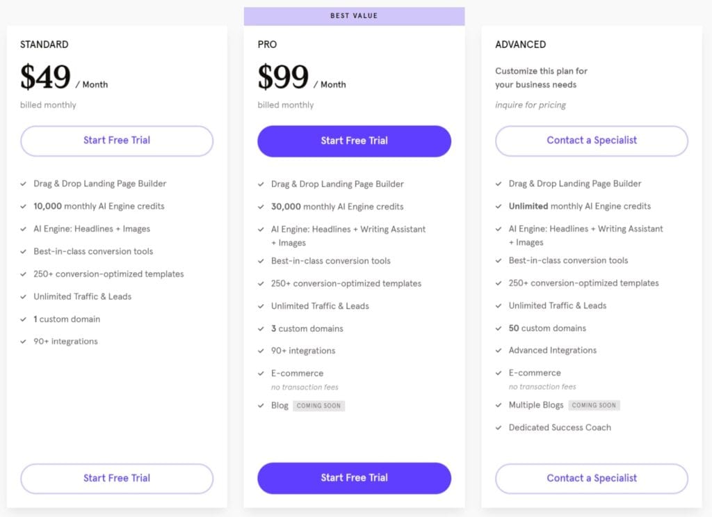 Leadpages Pricing