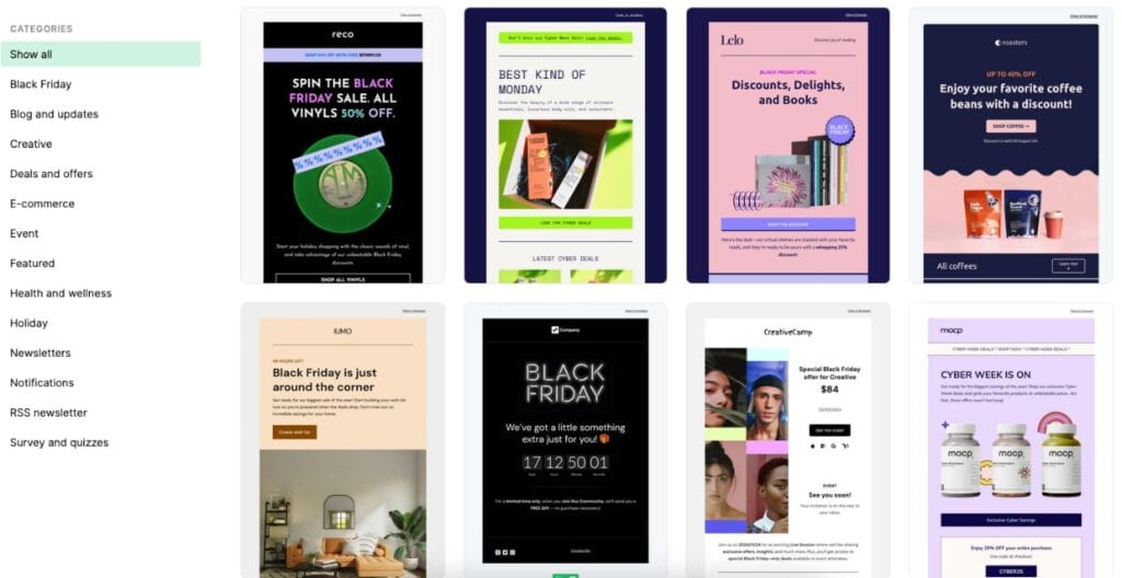 MailerLite templates