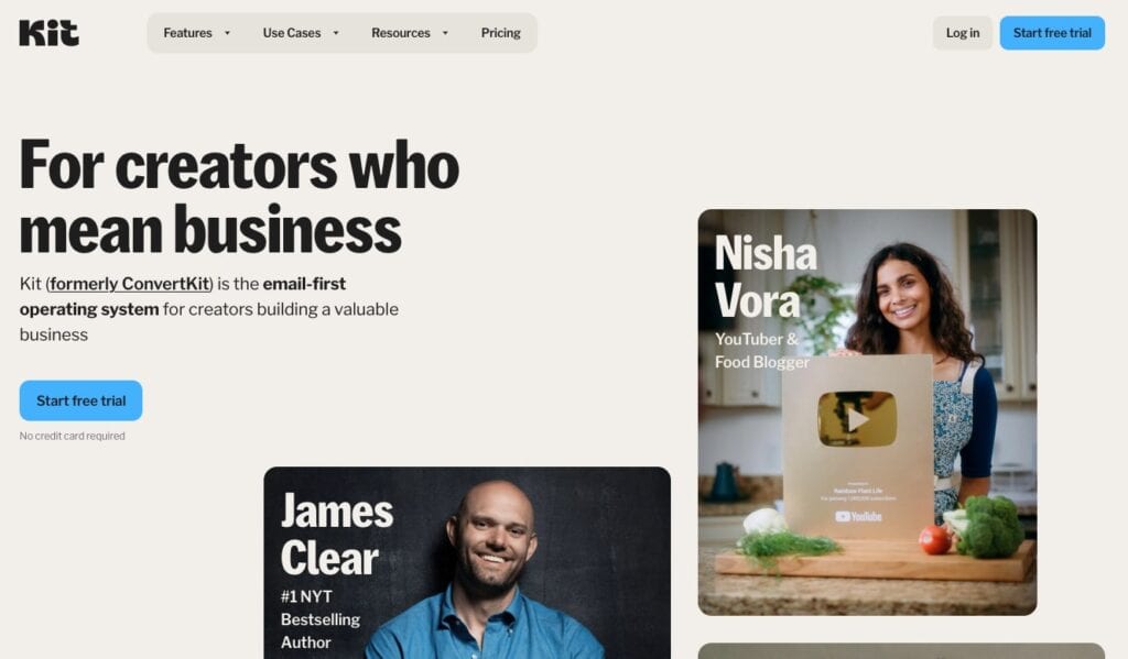 New ConvertKit homepage