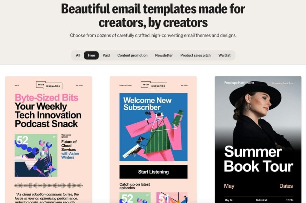 Third-party ConvertKit templates