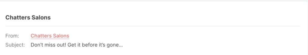 abandoned cart subject line example