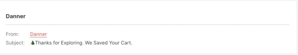 abandoned cart subject line example