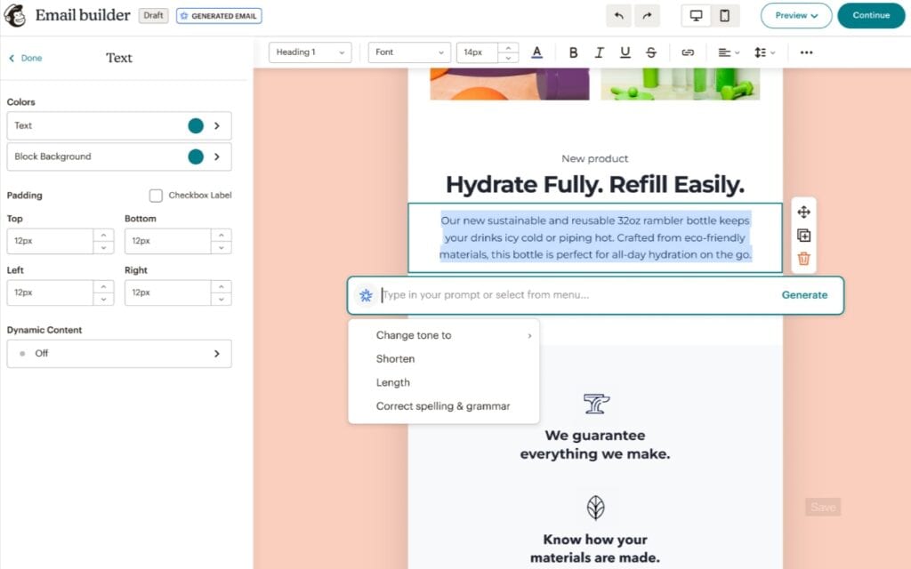 mailchimp email editor